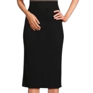 JAMES PERSE Rib Knit Midi Pencil Skirt in Black